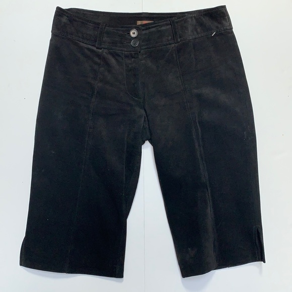 Danier Pants - Danier black suede leather Bermuda shorts